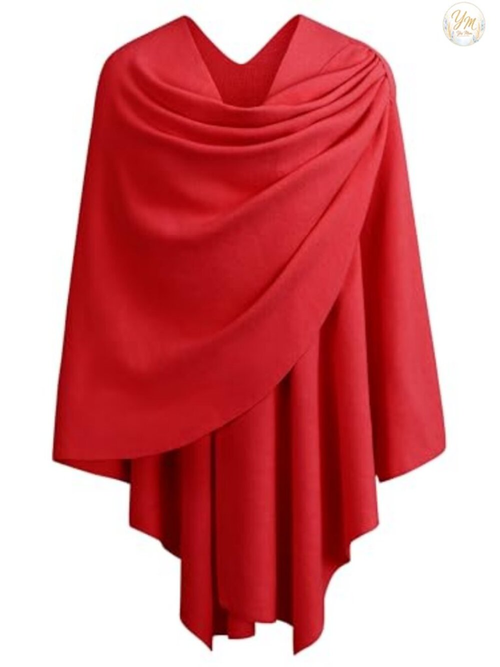 Viscose Blend Cross Front Poncho Shawl Wrap